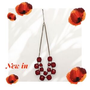Red Plastic Flat Beads Necklace